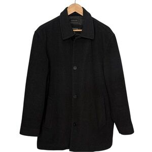 Liz Claiborne Outerwear Black Button Front Italian Wool Blend Coat. Medium.